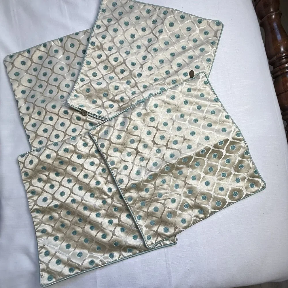 Pier 1 Imports 4 Piece Set 18”x18” Reversible Pillow Covers